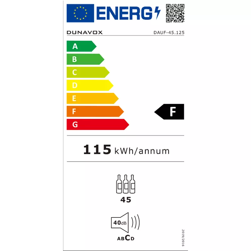 Dunavox DAUF-45.125DSS.TO Flow beépíthető borhűtő inox 45 palackos