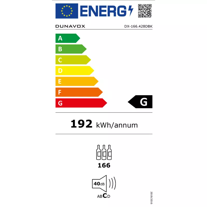 Dunavox DX-166.428SDSK Grande beépíthető borhűtő 166 palackos