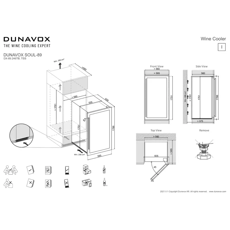 Dunavox DX-89.246TSS Soul Beépíthető Borhűtő