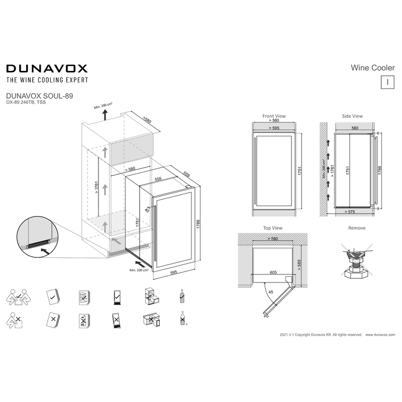 Dunavox DX-89.246TB Soul Beépíthető Borhűtő