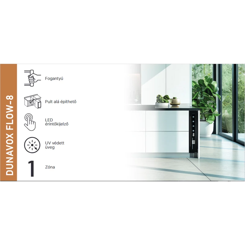 Dunavox DAUF-8.23SS beépíthető borhűtő inox 9 palackos