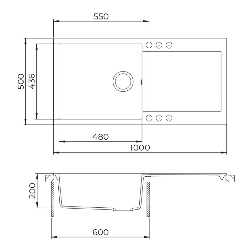 Evido Cubo XL 6S gránit mosogató 1000x500mm platina 442059