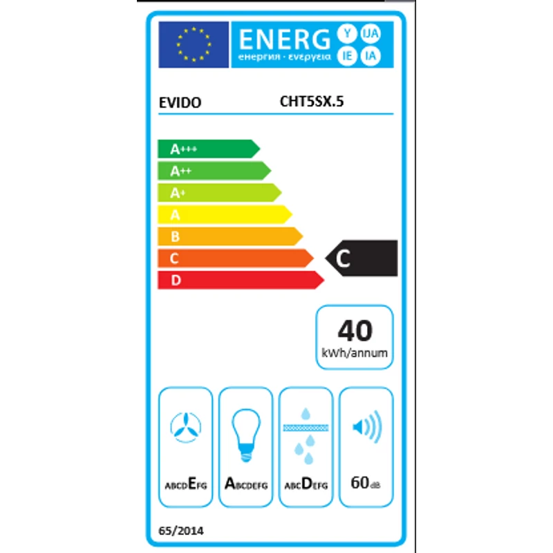 Evido CHT5SX.5 SLIMLUX 50X teleszkópos páraelszívó inox 50cm
