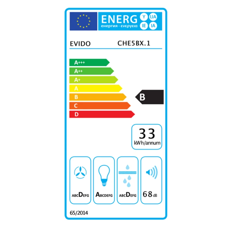 Evido CHE5BX.1 LEAN hagyományos páraelszívó hátsó kivezetéssel is inox 50cm