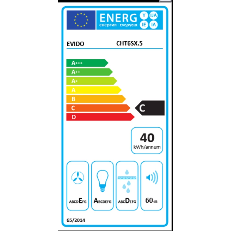 Evido CHT6SX.5 SLIMLUX 60X teleszkópos páraelszívó inox 60cm