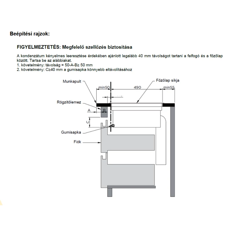 Evido IV8DB.1 VENTO 80DB beépíthető indukciós főzőlap páraelszívóval 80cm