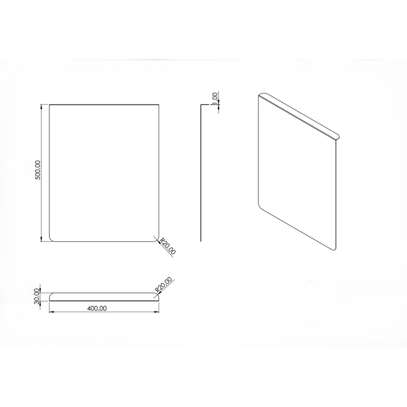 Evido 442214 vágólap rozsdamentes acél 500x400mm