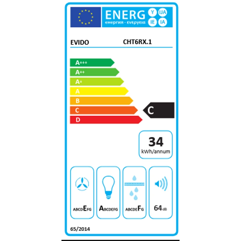 Evido SLIMBOX 60X CHT6RX.1 beépíthető teleszkópos páraelszívó 60cm inox