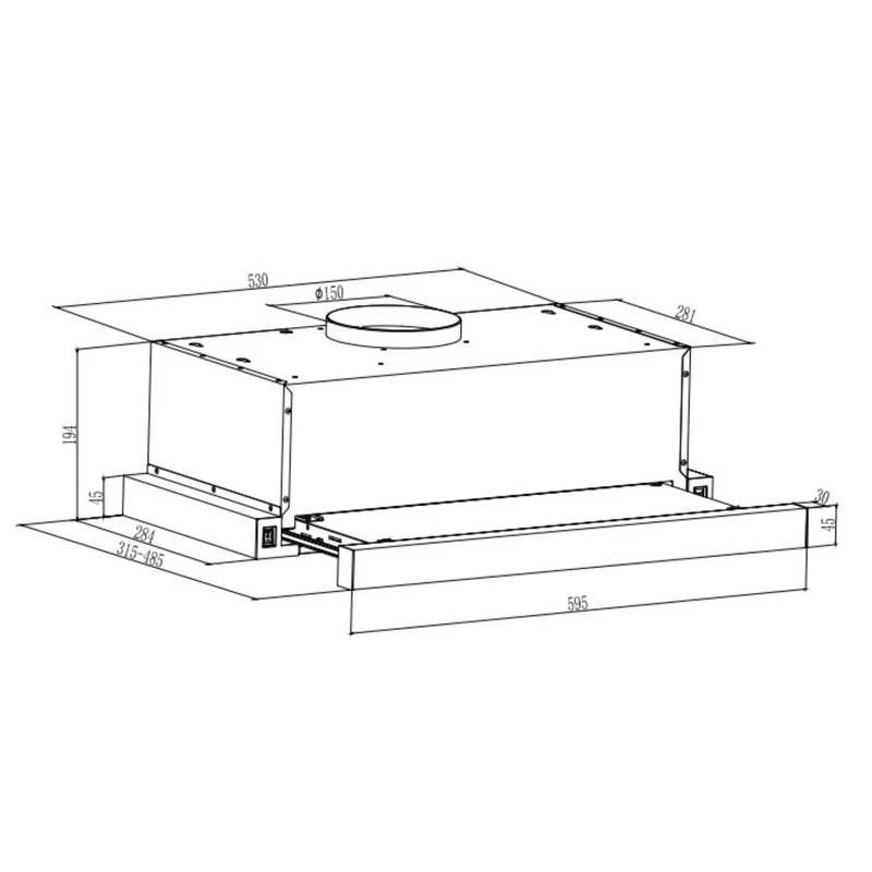 Evido CHT6RX.SE26 Slimbox SE2026 teleszkópos páraelszívó 60cm inox