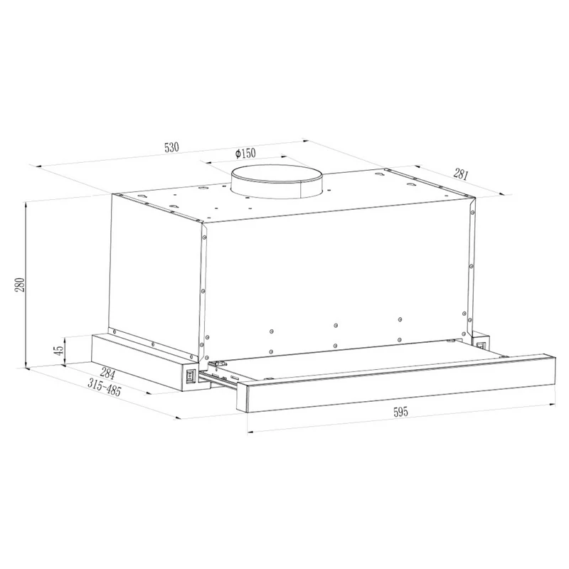 Evido CHT6SX.5 SLIMLUX 60X teleszkópos páraelszívó inox 60cm