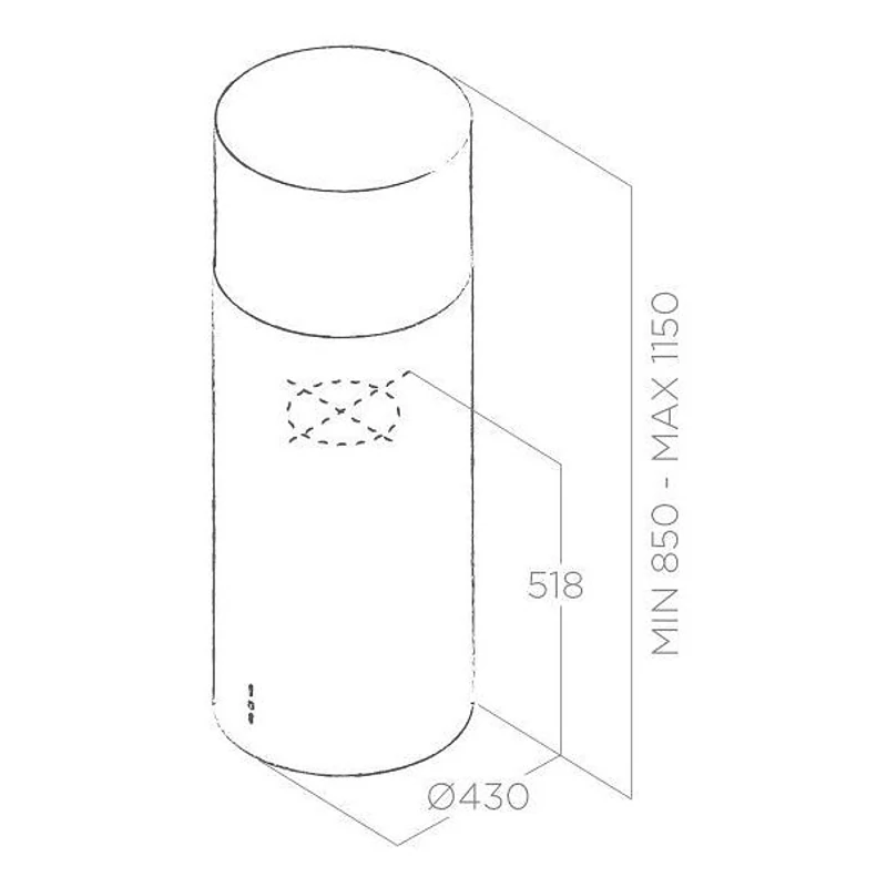 Elica TUBE PRO sziget páraelszívó inox PRF0044794B