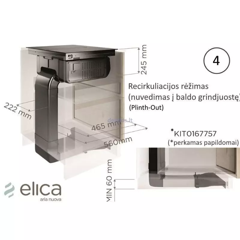 Elica KIT0167757 átalakító készlet lábazatból kivezetve NIKOLATESLA főzőlapokhoz