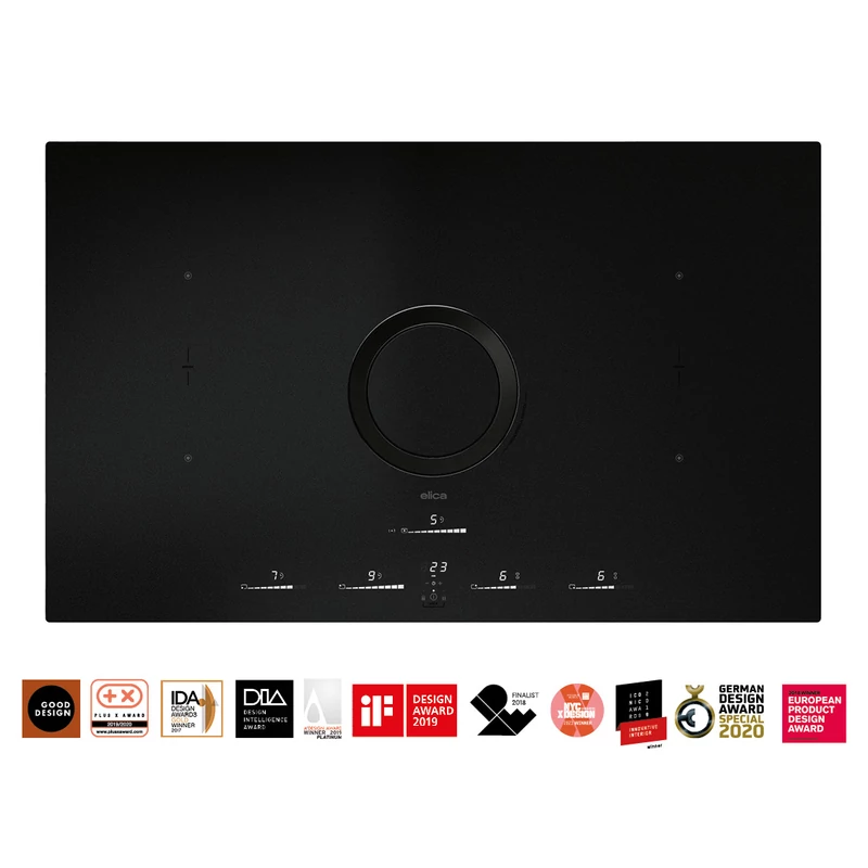 ELICA NIKOLATESLA SWITCH GLOW RAW BR/A/83 indukciós főzőlap beépített elszívóval matt fekete