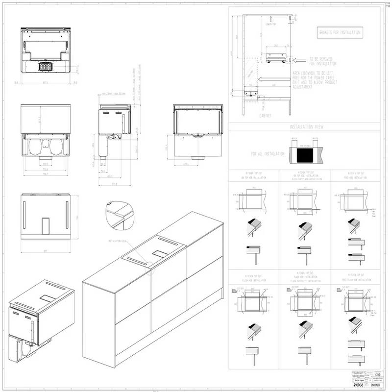 Elica LHOV beépíthető főzőlap beépített páraelszívóval és sütővel 90cm PRF0195920