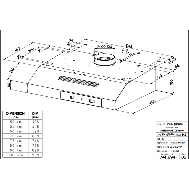 Faber 741 Base BR/X A60 páraelszívó inox/barna 60cm hátsó kivezetéssel 300.0557.508
