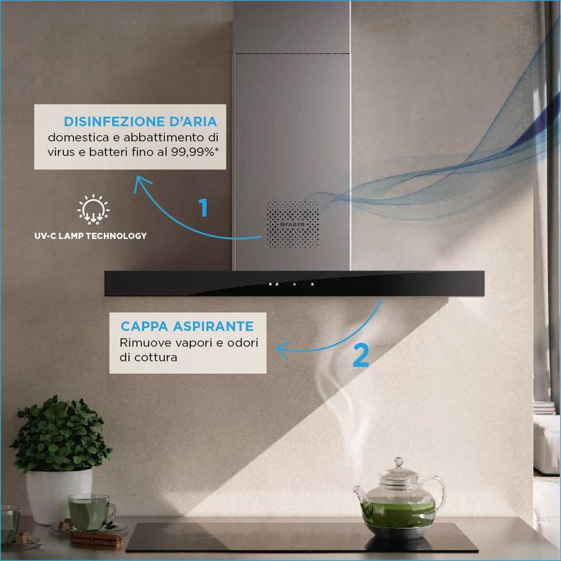 Faber Air Hub Stilo Glass Comfort X/V A90 fali páraelszívó inox 90cm