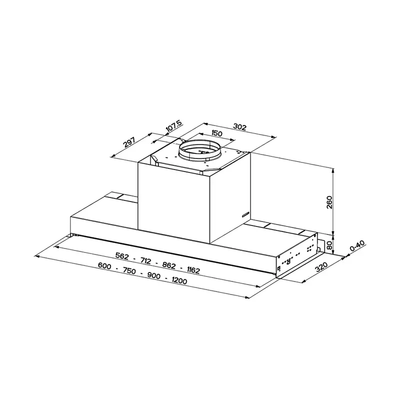 Faber In-Nova Premium BK M A120 beépíthető páraelszívó fekete 120cm 305.0625.237