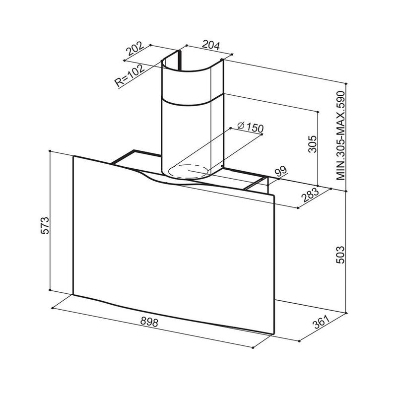 Faber Veil WH A90 fali páraelszívó fehér 90cm 110.0324.953