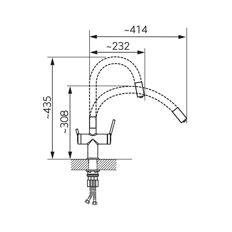 Ferro BFT41B Filtrata álló csaptelep flexibilis kifolyócsővel szűrt vízhez fekete 1387
