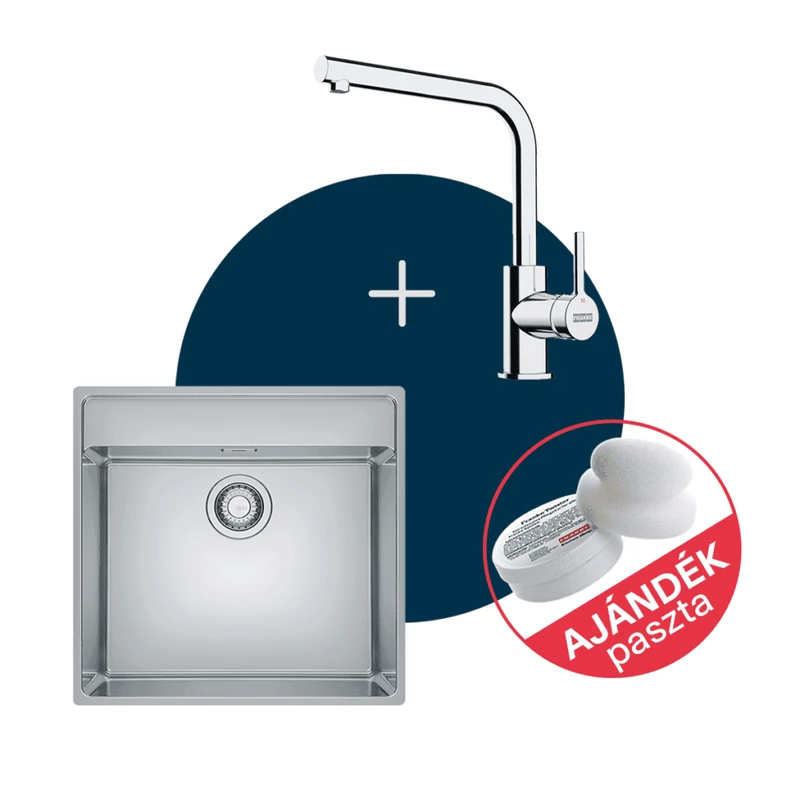 Franke MARIS MRX 210-50 TL nemesacél mosogató + LINA L csap szett FR1301184