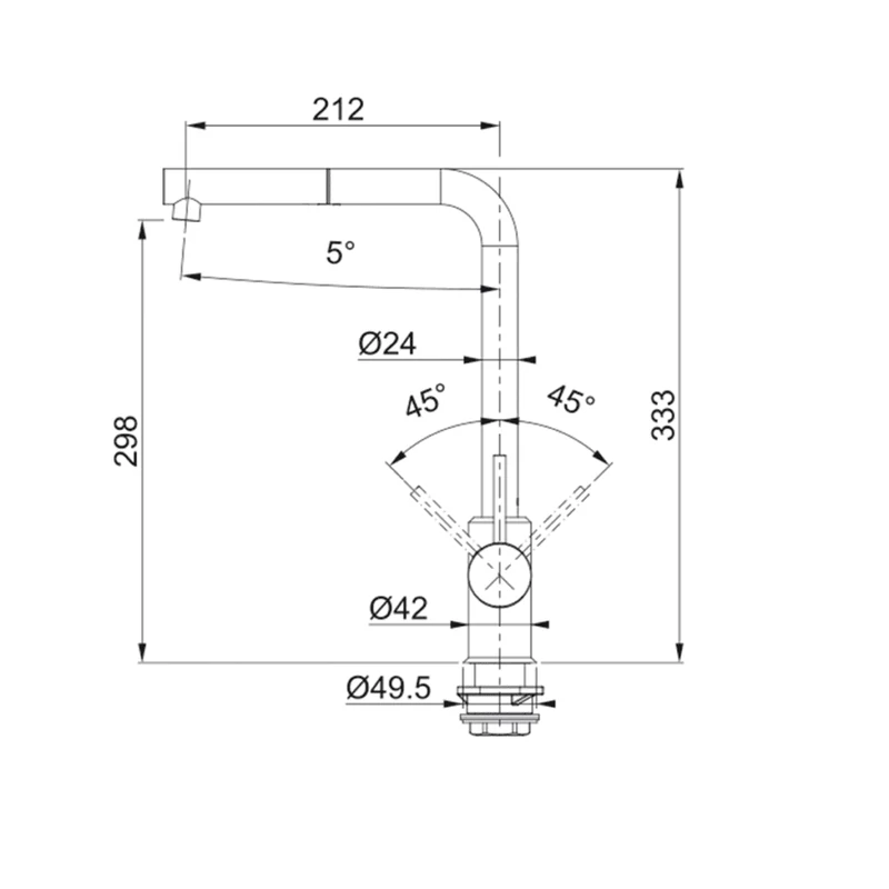 Franke URBAN 2.0 UBG 610-50 gránit mosogató + SIRIUS L DOCCIA csap fekete szett FR1301193