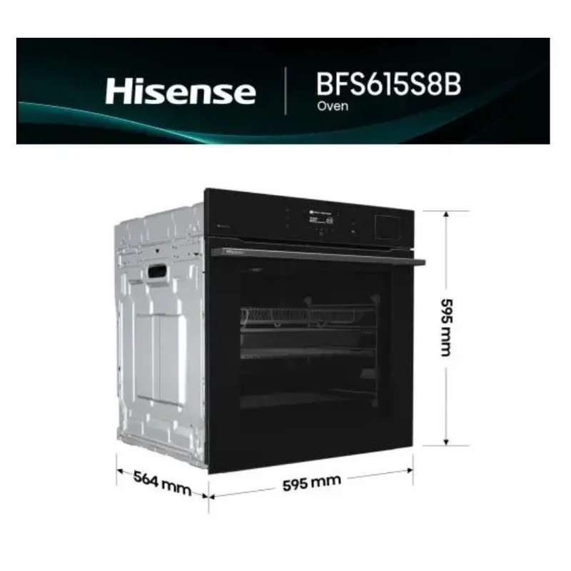 Hisense BFS615S8B beépíthető sütő gőzfunkciós fekete