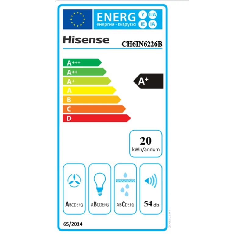 Hisense CH6IN6226B döntött fali páraelszívó fekete 60cm