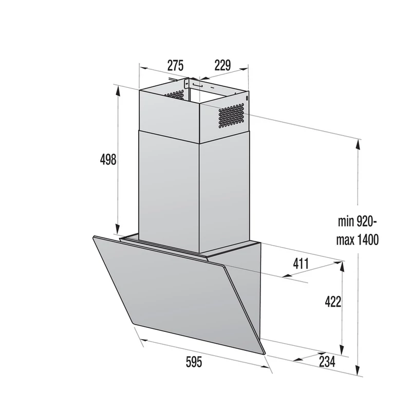 Hisense CH6IN6226B döntött fali páraelszívó fekete 60cm