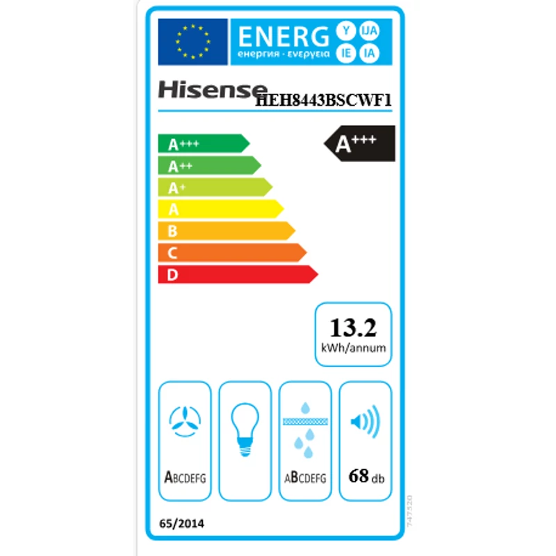 Hisense HEH8443BSCWF1 beépíthető indukciós főzőlap páraelszívóval 83cm