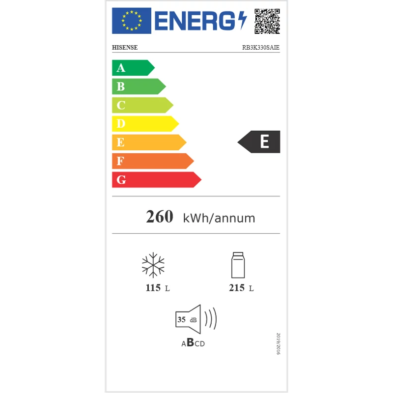 Hisense RB3K330SAIE alulfagyasztós hűtőszekrény inox