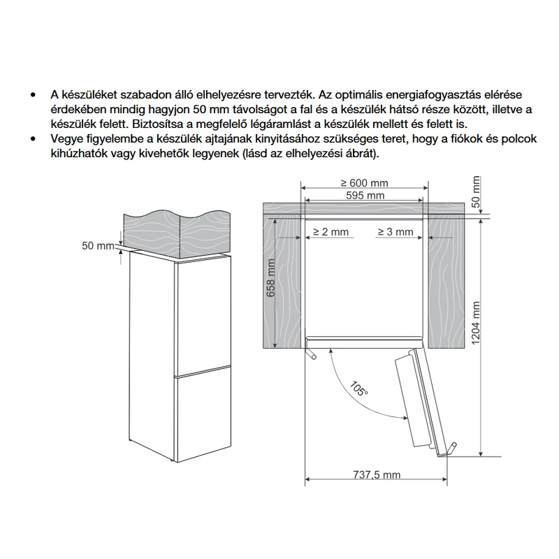 Hisense RB5P410SBFC alulfagyasztós hűtőszekrény 203x60x66cm fekete