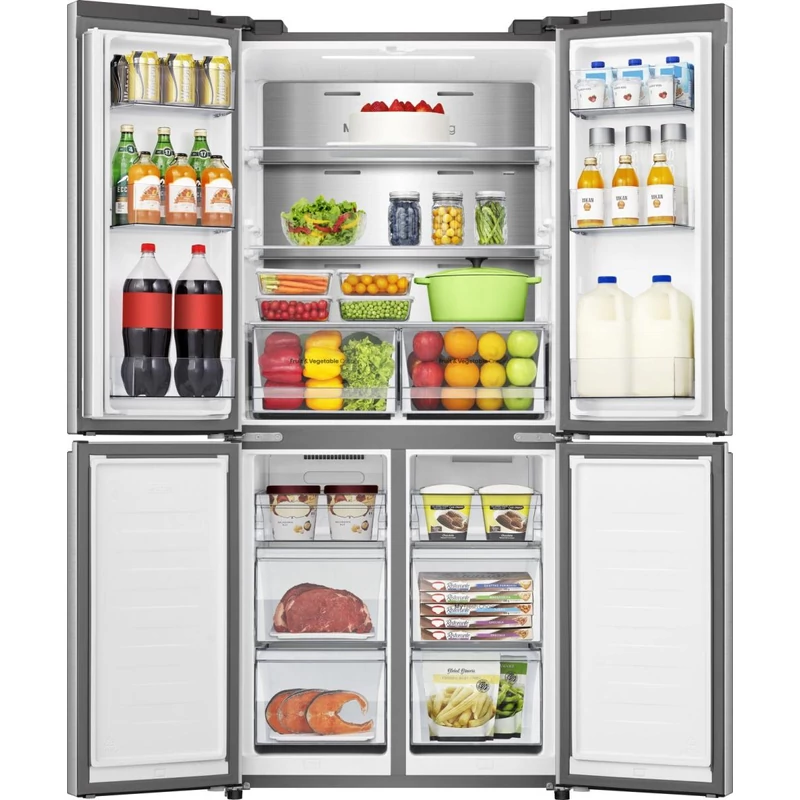 Hisense RQ5P470SAID négyajtós hűtőszekrény inox
