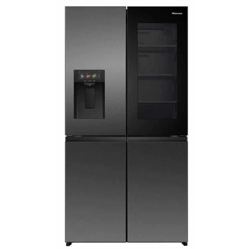 Hisense RQ600P7SKE MultiDoor hűtőszekrény PureViewDoor Víz-, jégkocka és törtjég készítés fekete