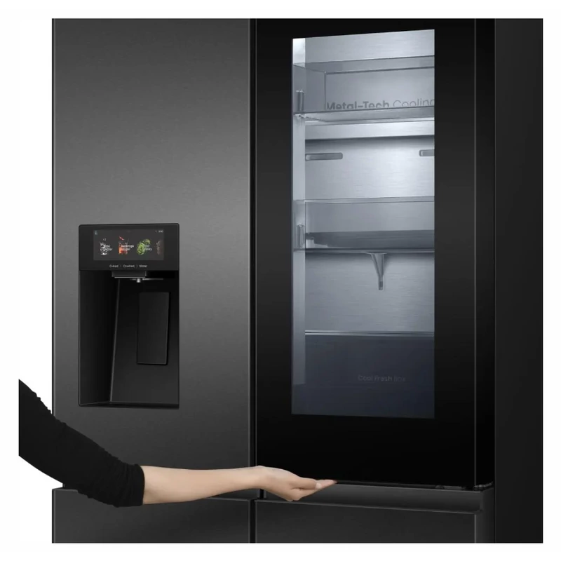 Hisense RQ600P7SKE MultiDoor hűtőszekrény PureViewDoor Víz-, jégkocka és törtjég készítés fekete