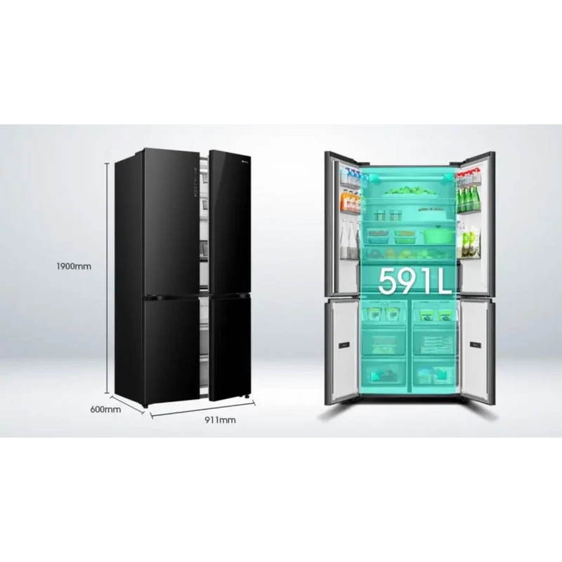 Hisense RQ768N4GBE MultiDoor hűtőszekrény NoFrost fekete