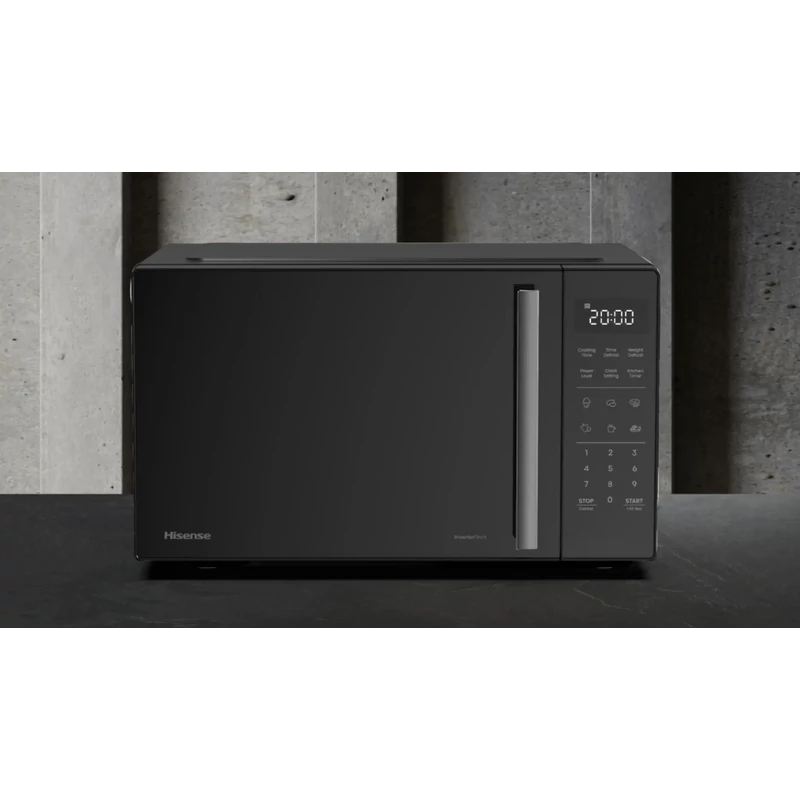 Hisense H23MOBS4HI szabadonálló mikrohullámú sütő InverTech technológia fekete 23L