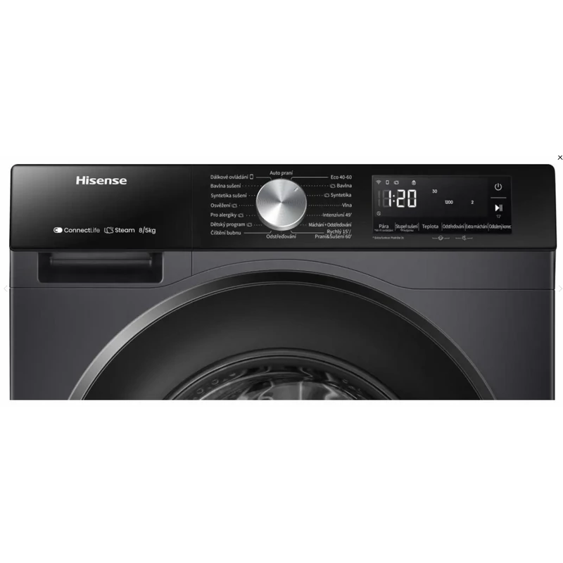 Hisense WD3S8043BB3 előltöltős mosó-szárítógép 8/5kg fekete