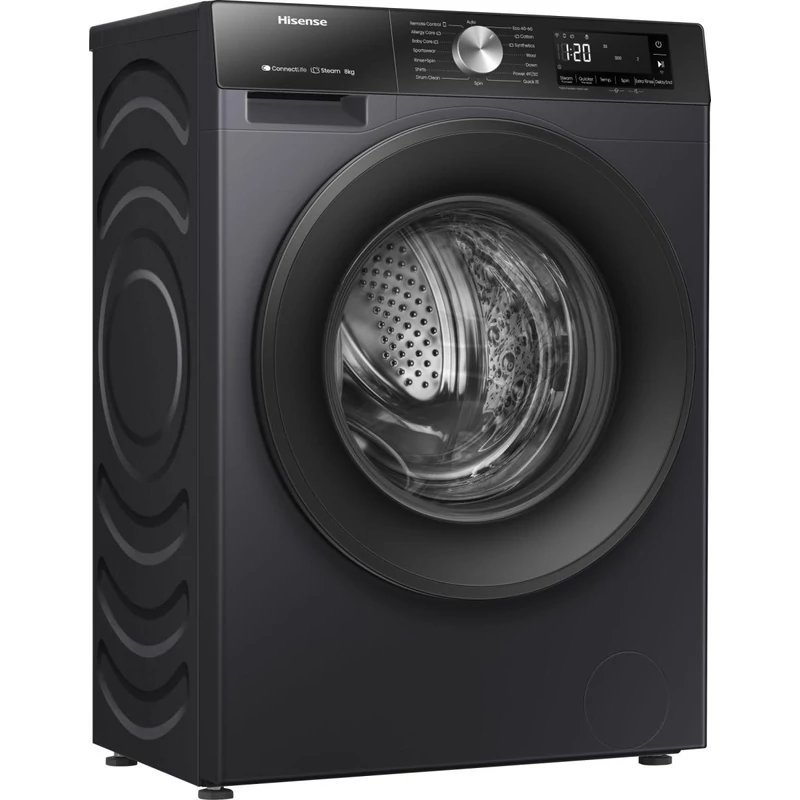 Hisense WF3S8043BB3 elöltöltős mosógép 8kg 54cm mély fekete