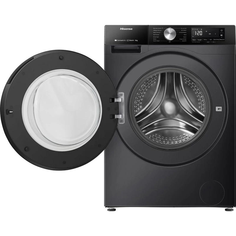 Hisense WF3S8043BB3 elöltöltős mosógép 8kg 54cm mély fekete