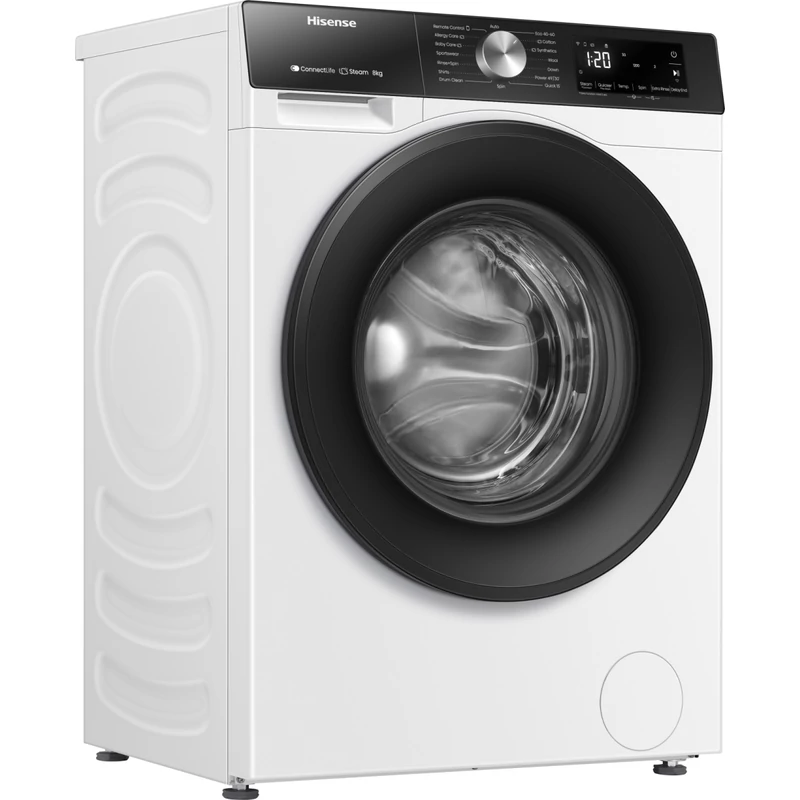 Hisense WF3S8043BW3 elöltöltős mosógép 8kg 54cm mély