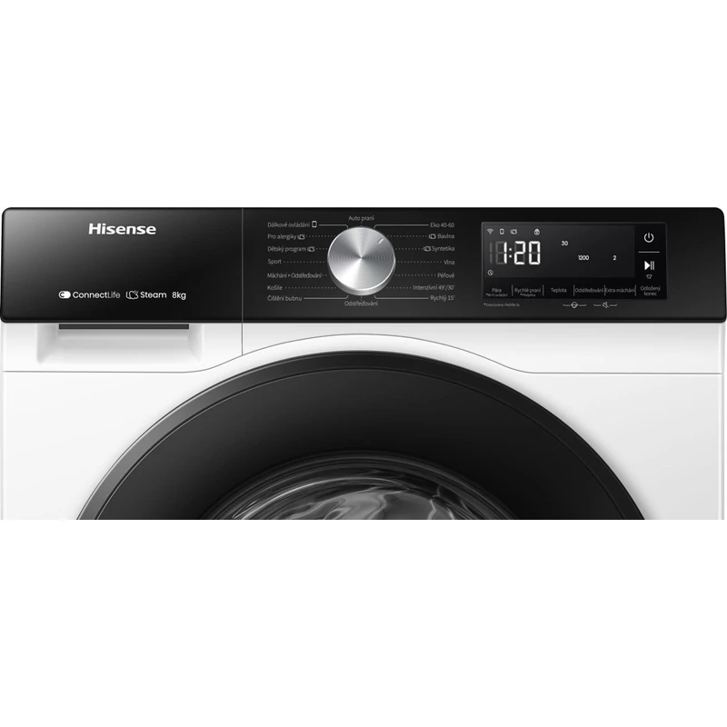 Hisense WF3S8043BW3 elöltöltős mosógép 8kg 54cm mély