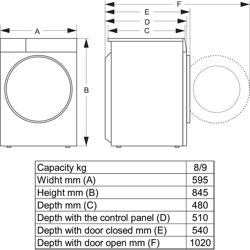 Hisense WF3S8043BB3 elöltöltős mosógép 8kg 54cm mély fekete