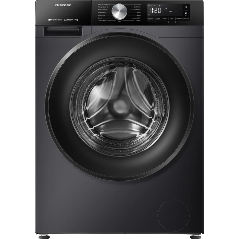 Hisense WF3S9043BB3 elöltöltős mosógép 9kg 54cm mély fekete