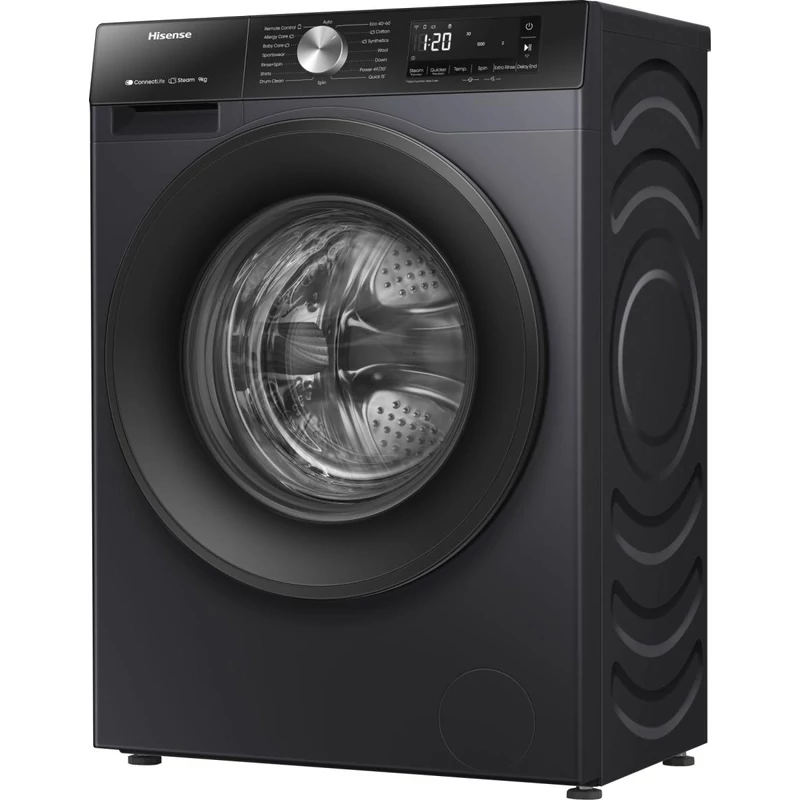 Hisense WF3S9043BB3 elöltöltős mosógép 9kg 54cm mély fekete