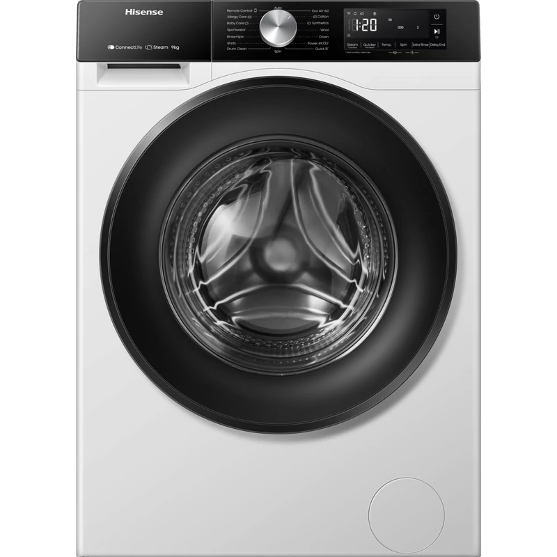 Hisense WF3S9043BW3 elöltöltős mosógép 9kg 54cm mély