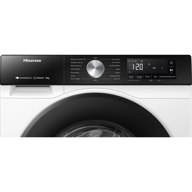 Hisense WF3S9043BW3 elöltöltős mosógép 9kg 54cm mély