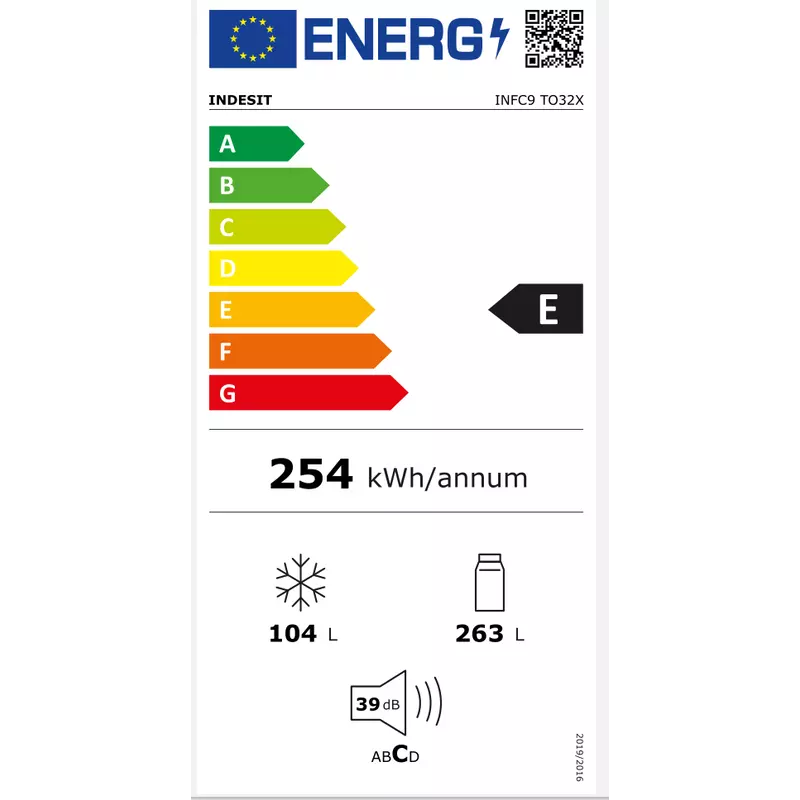 Indesit INFC9 TO32X Alulfagyasztós NoFrost kombinált hűtőszekrény