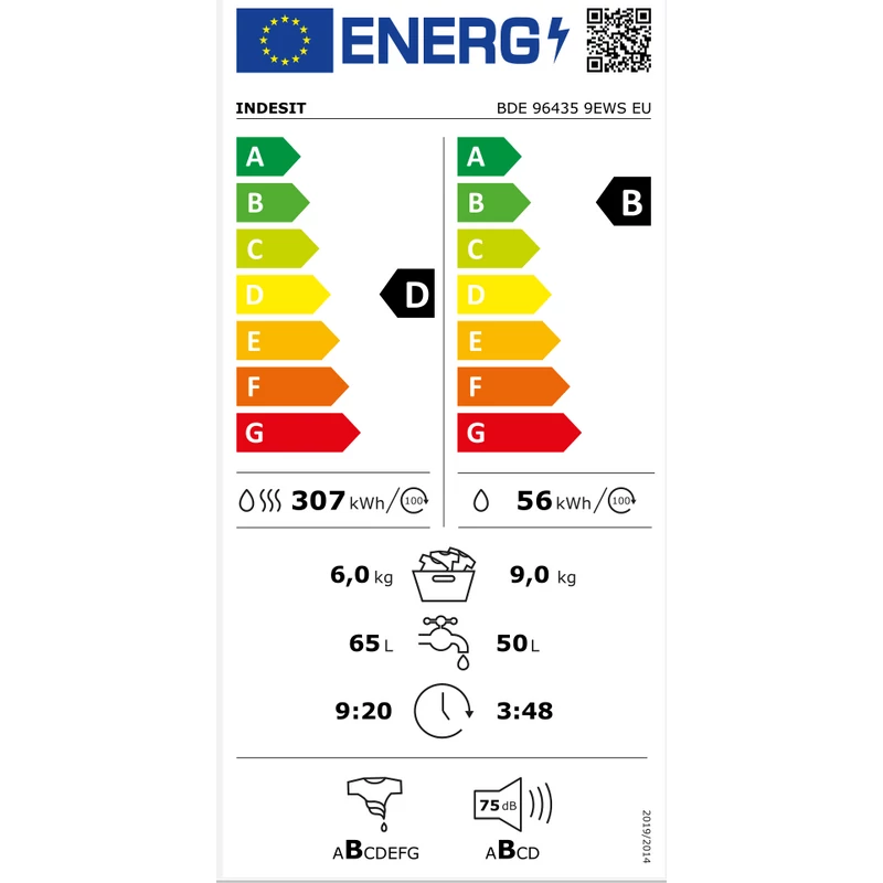 Indesit BDE 96435 9EWS EU Mosó-szárítógép