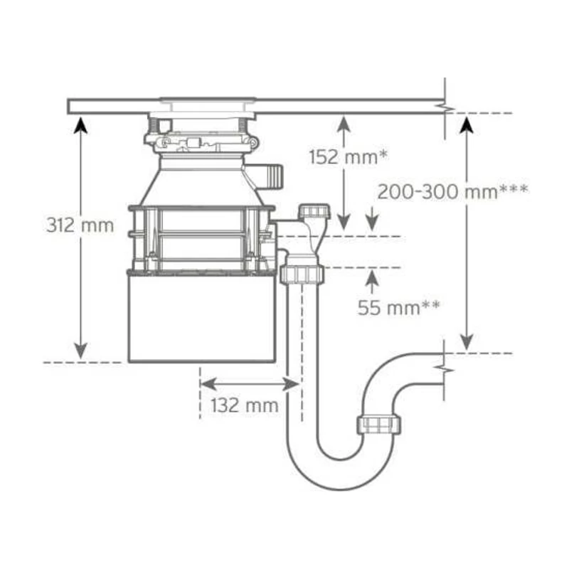 Insinkerator Standard 460 konyhamalac pneumatikus kapcsolóval 80367T-ISE