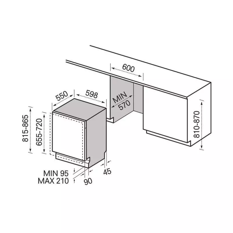 Midea MID60S330-HR teljesen beépítnető mosogatógép 60cm 15 terítékes